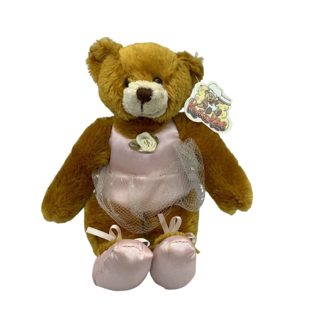 Kuddable Kakes Ballerina Teddy Bear 8” Plush Stuffed Animal Pink Tutu Ballet NEW